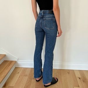Mango straight leg blue jeans